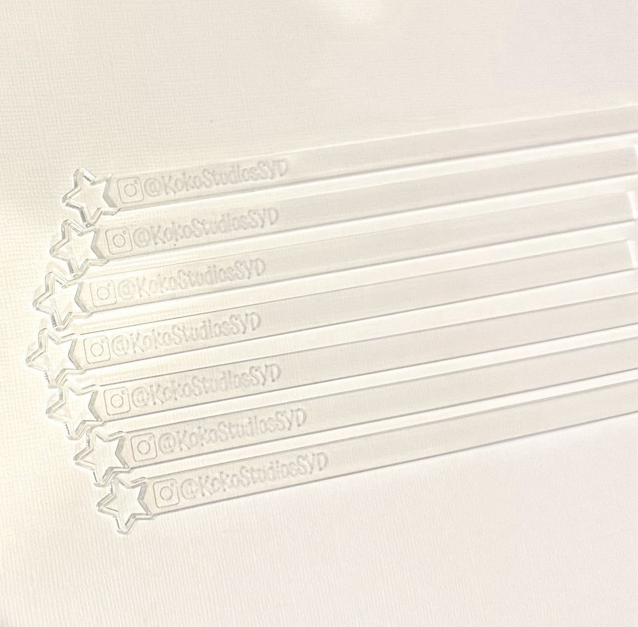 Personalised Clear Acrylic Cake Topper Sticks with Instagram Logo image 0