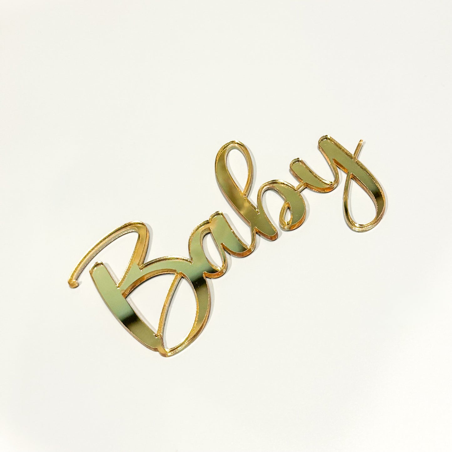 Personalised Baby Cake Topper – Baby's Name & Date on Acrylic – Unique Baby Shower or Christening Cake Decor