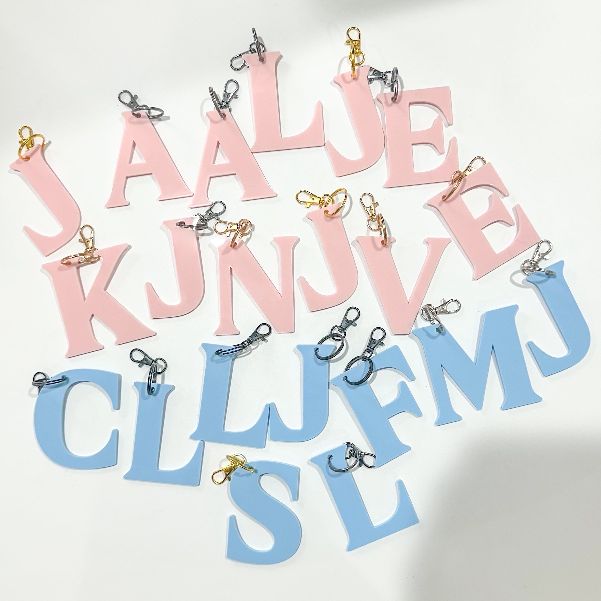 Personalised Letter Keychain - Vibrant Acrylic Initial Keyring - Great bag tag label & Party Favour
