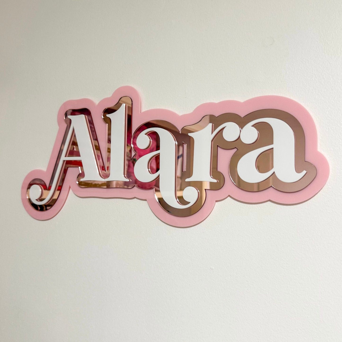 Personalised Triple-Layer Name Plaque - Elegant Font for Baby Gifts & Room Decor - Handmade Kids Keepsake
