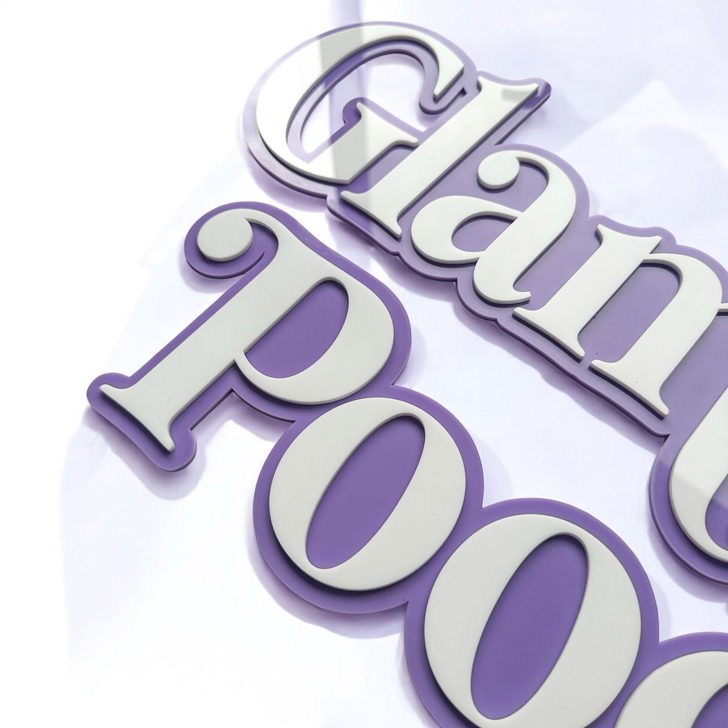 Two Layer Acrylic Name Plaque - For Nursery Walls or Desk Nameplates - Personalise for Kids or Professionals