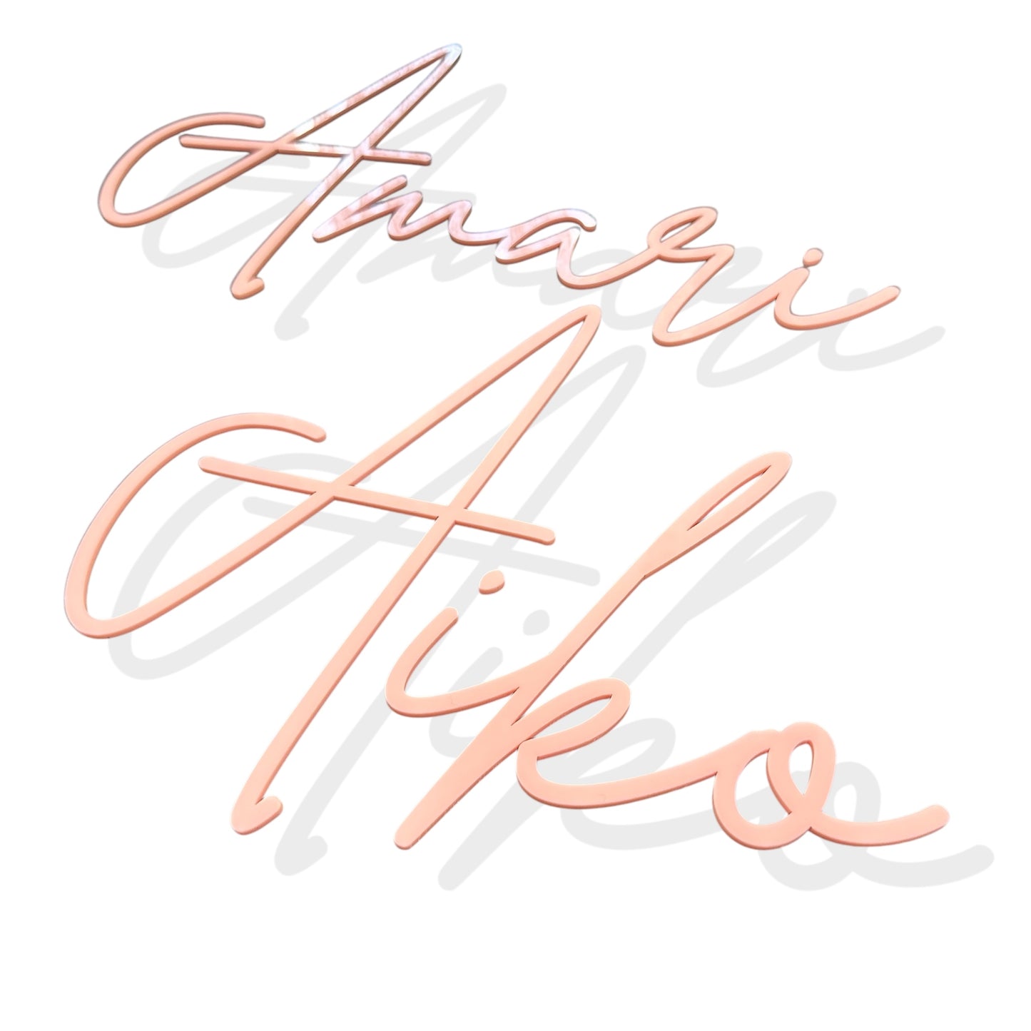 Luxury Custom Acrylic Name Sign - in Glowing baby Pink Decor for Nurseries & Gifts