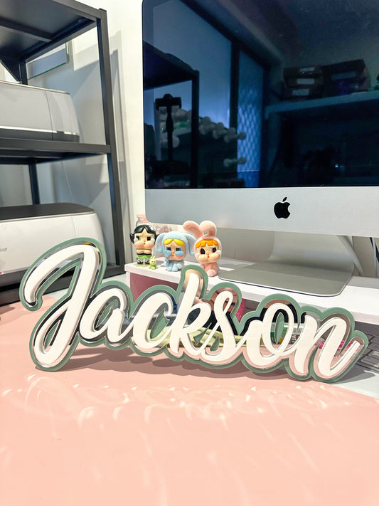 Triple Layer Acrylic Name Sign - Custom 3D Wall Decor