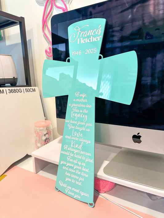In Loving Memory Cross | Personalised Memorial Plaque