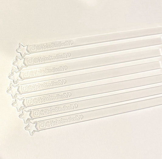 Personalised Clear Acrylic Cake Topper Sticks with Instagram Logo image 0