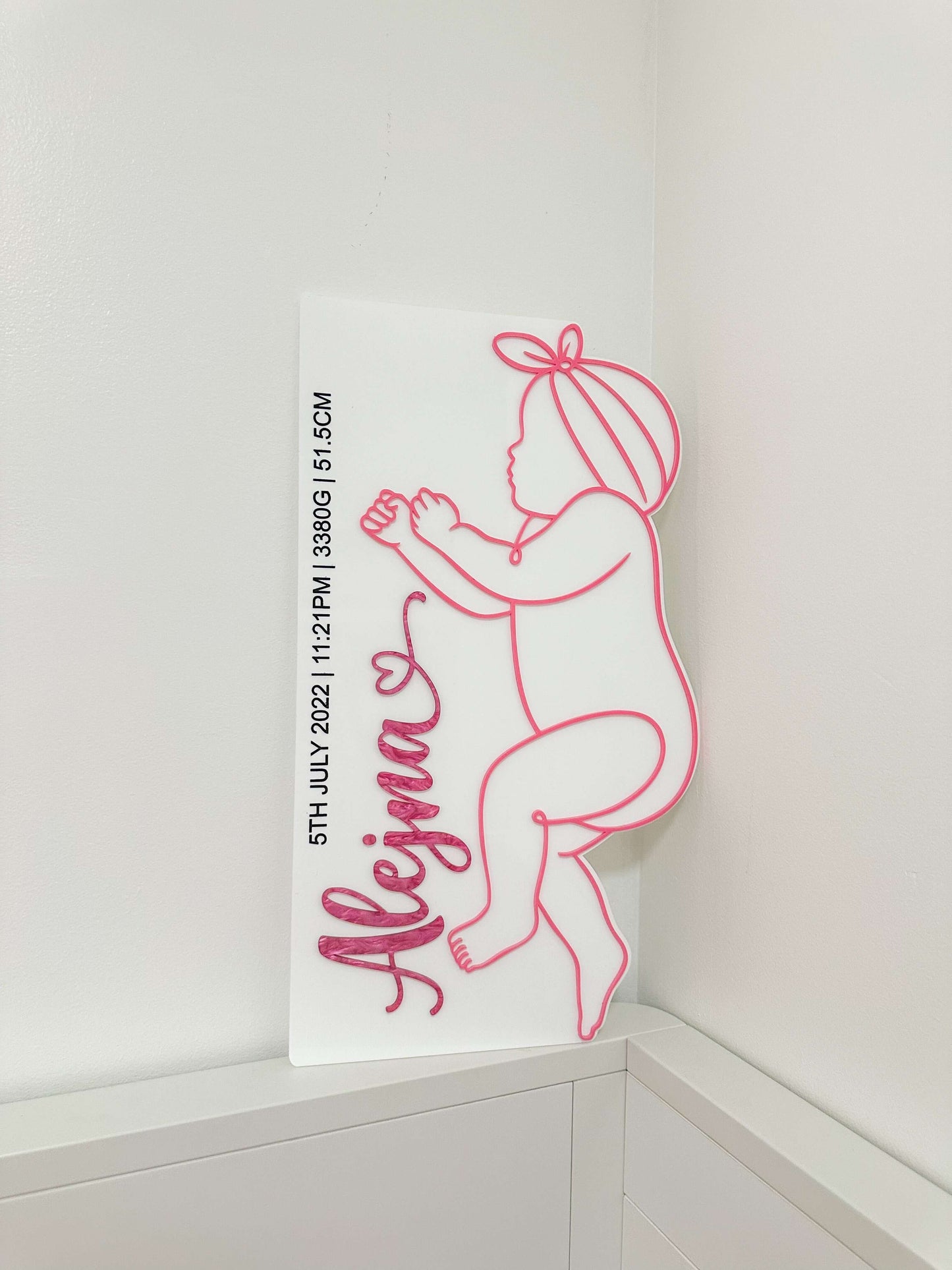 Personalised Life-Size Baby Birth Plaque | 1:1 Scaled Keepsake Wall Art