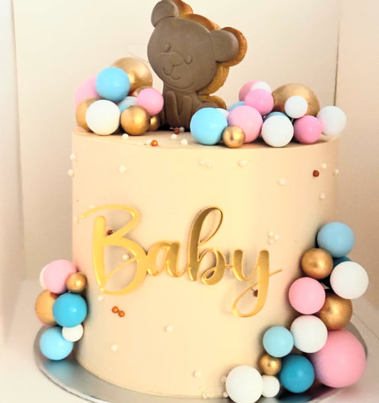 Acrylic Cake Topper - Baby Shower Cake - durable edible decor