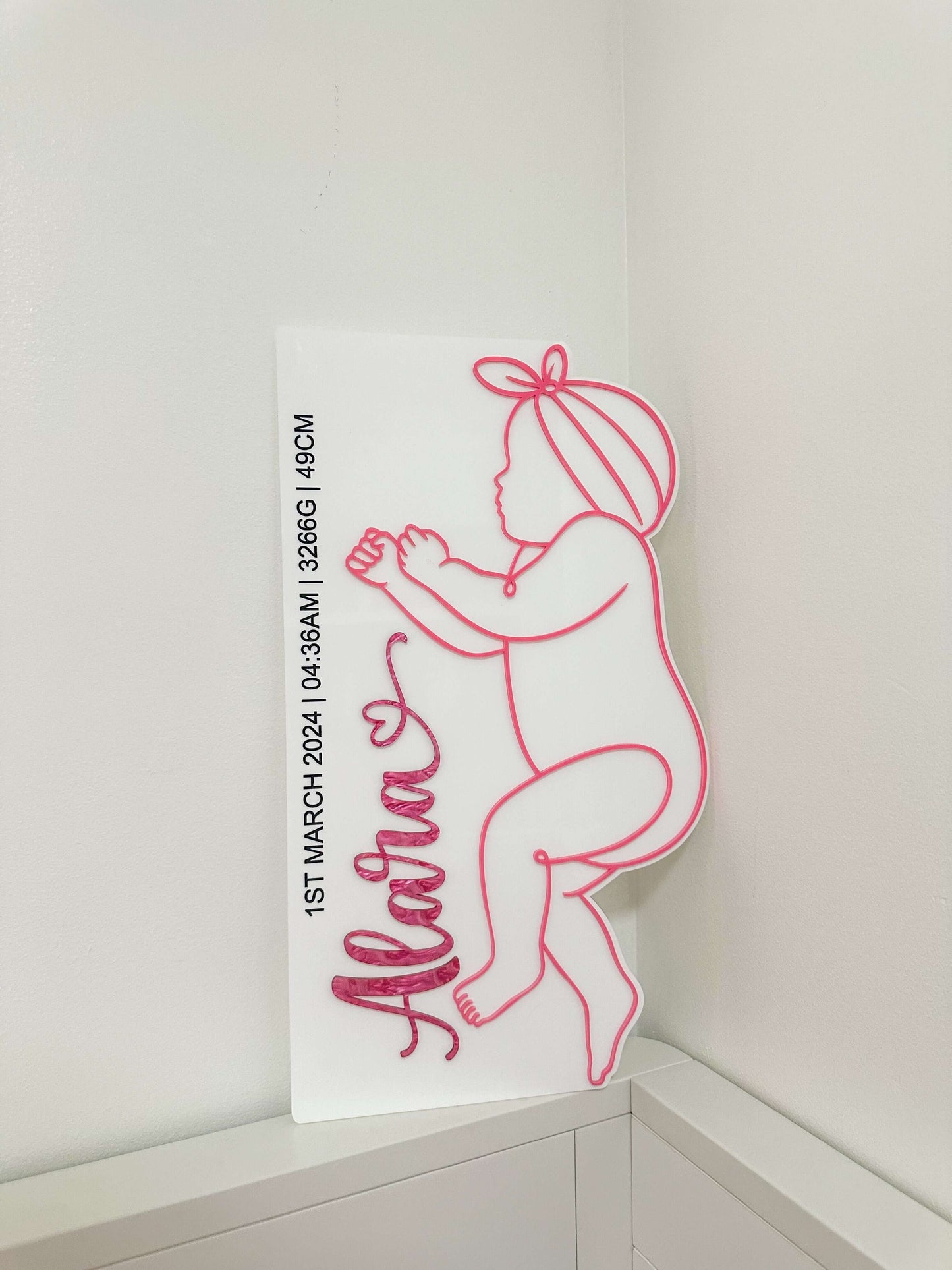 Personalised Life-Size Baby Birth Plaque | 1:1 Scaled Keepsake Wall Art