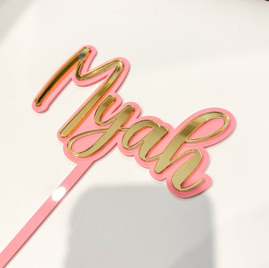 Custom Double-Layered Acrylic Cake Toppers for birthdays, events, keepsakes or special occasions.