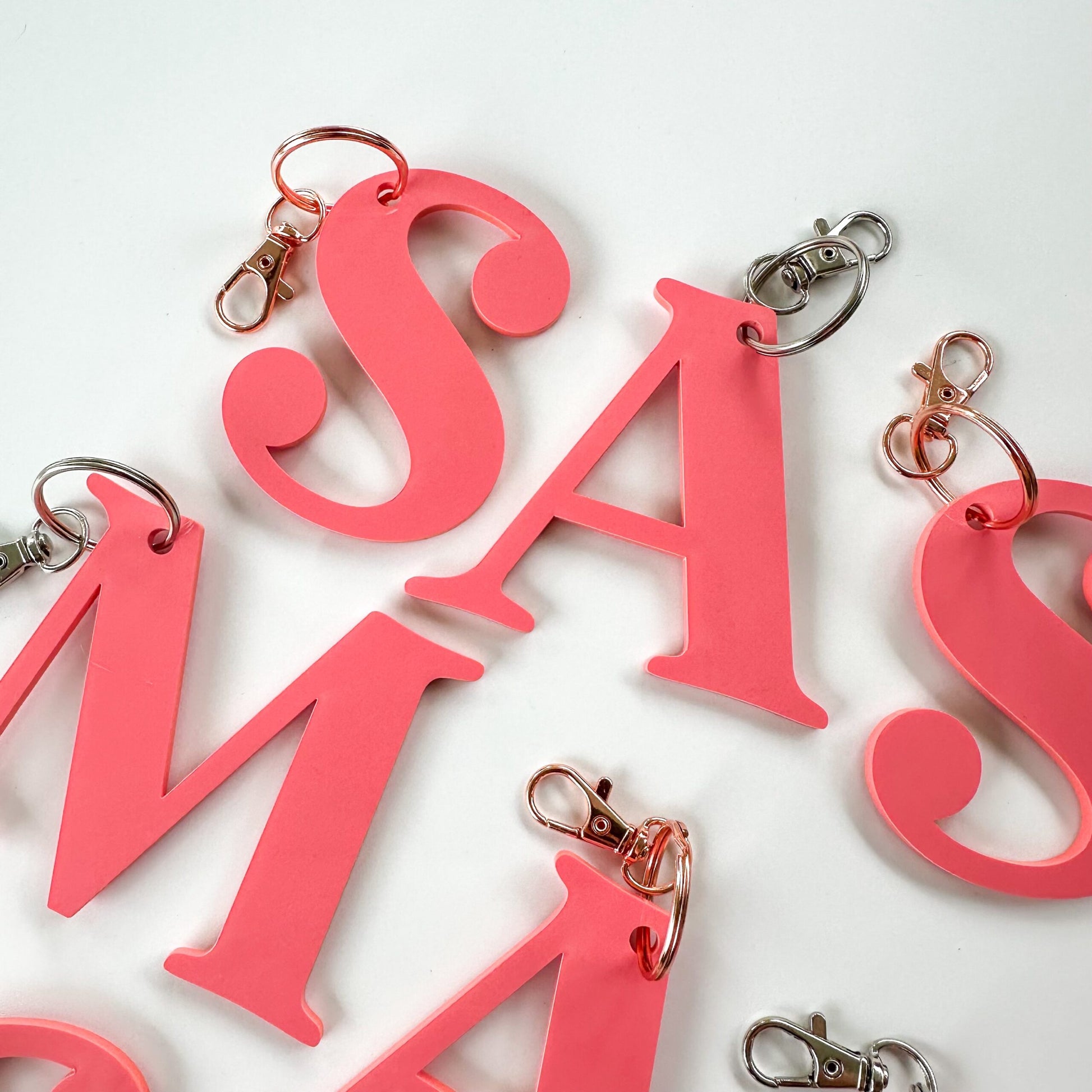 Personalised Acrylic Letter Keychain - Custom Initial Keyring in Multiple Colours - Durable Alphabet Gift