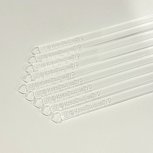 Personalised Clear Acrylic Cake Topper Sticks with Instagram Logo image 1