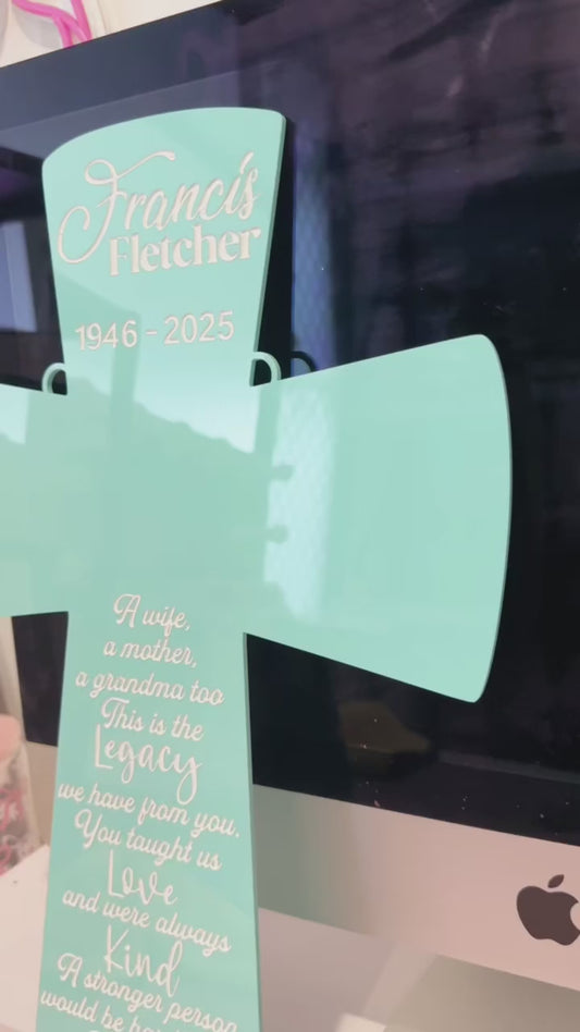 In Loving Memory Cross | Personalised Memorial Plaque